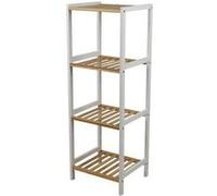 Urban Living - Etagère 4 niveaux en bois - Marron et banc Blanc