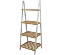 Urban Living - Etagère 4 niveaux pyramide en bois - Marron et banc Blanc G
