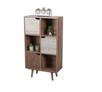 Urban Living "Baobab BIBLIOTHEQUE 6 CASIERS ET 3 Portes DECORES 60X29XH105CM