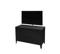 Urban Living Industriel Black Meuble TV en Metal 2 Portes 100X40XH53CM