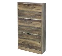 Urban Living "JOYA Range Chaussures 3 TIROIRS avec Portes Effet Noyer 63X24XH117CM