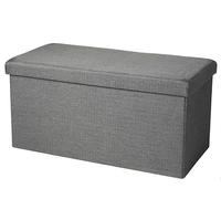 Urban living KUBE ASPECT LIN BANC DE RANGEMENT PLIABLE ANTHRACITE 76X37,5XH37,5CM