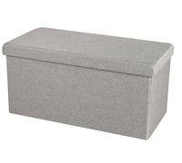 Urban Living KUBE ASPECT LIN BANC DE RANGEMENT PLIABLE GRIS 76X37,5XH37,5CM