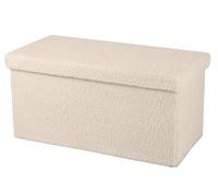 Urban living KUBE TEDDY BANC DE RANGEMENT PLIABLE BEIGE 76X37,5XH37,5CM