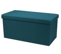 Urban living KUBE TISSU BANC DE RANGEMENT PLIABLE BLEU CANARD 76X37,5XH37,5CM