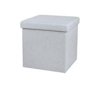 Urban living KUBE TISSU POUF DE RANGEMENT PLIABLE GRIS CLAIR 37,5XH37,5CM