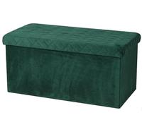 Urban living KUBE VELOURS BANC DE RANGEMENT PLIABLE VERT EMERAUDE 76X37,5X37,5CM