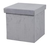 Urban living KUBE VELOURS COTELE POUF DE RANGEMENT PLIABLE DENIM 37,5XH37,5CM