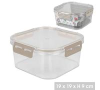 Urban Living Liberty Boite Hermetique Carree 1800Ml Avec Clip 19X19Xh9Cm Dune