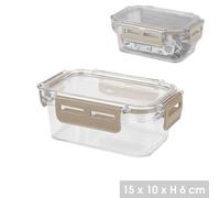 Urban Living Liberty Boite Hermetique Rectangulaire 375Ml Avec Clip 15X10Xh6Cm Dune