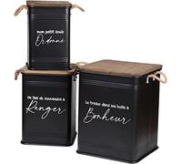 Urban living LOFT & METAL CAISSE EN METAL X3 S:28X28X41CM M:34X34X47CM L:41X41X51CM