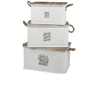 Urban living LOFT & METAL CAISSE EN METAL X3PCS S:45X30X25CM M:54X34X29CM L:60X38X33CM