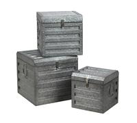 Urban Living LOFT & METAL COFFRE EN METAL X3 S32X21XH24CM / M42X27XH29CM/L54X32XH34CM