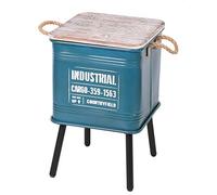 Urban Living "LOFT & Metal Set DE 2 Tables Caisse Metal avec Pied ET Anse en Corde Taupe