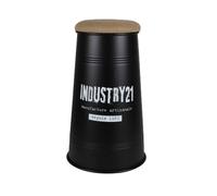 Urban Living "LOFT & Metal Tabouret DE Bar Conique Noir avec Assise en Jute DIAM 40XH67CM