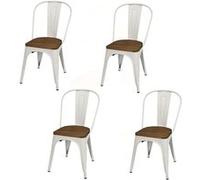 - Lot de 4 chaises vintage Liv H84 cm - Blanc