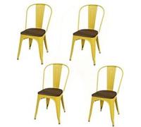 - Lot de 4 chaises vintage Liv H84 cm - Jaune
