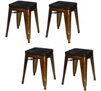 - Lot de 4 tabourets vintage Liv H46 cm - Métal doré