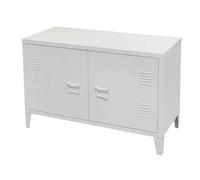 Urban Living - Meuble TV 2 portes Industriel White en métal - Blanc