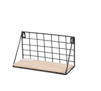 Urban Living Modern Spirit Etagere Murale en Bois ET Metal Noire ET Blanche 25X10XH14CM