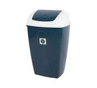 Urban living "PASHA POUBELLE FLIP 50L BICOLORE BLANCHE ET DARK SAPPHIRE