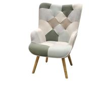 Urban Living "Patchwork Fauteuil avec Pieds en Bois 68X75XH95CM