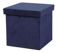 - Pouf de rangement pliable Kube en velours côtelé - Bleu