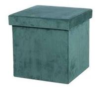 - Pouf de rangement pliable Kube en velours côtelé - Céladon