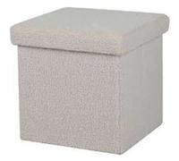 Urban Living - Pouf de rangement pliable Kube revêtement bouclette - Blanc crème Blanc