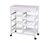 Urban Living "PRATIK DESSERTE DE Rangement Blanc avec 2 TIROIRS ET 3 PANIERS 65X35XH76CM