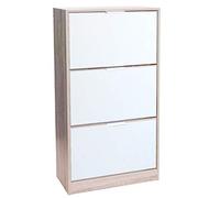 Meuble Range Chaussures - Bois - Miroir - 3 compartiments - 20 paires