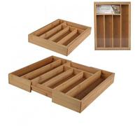 URBAN LiVING Range-couverts extensible en bambou 37 x 42 x 5 cm