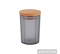 Urban Living Samba Pot A Epices Avec Couvercle En Bois Diam 6Cm X H9Cm Gris