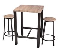 Urban Living - Table bar avec tabourets indus Dock - Noir