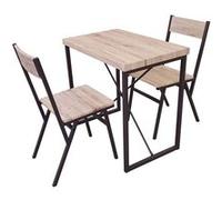 Urban Living - Table haute avec 2 chaises - L. 80 x H. 75 cm - Marron - Dock Marron G
