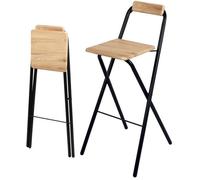 Urban Living - Tabouret de bar Friends 48x43xH98cm - Bois / Noir
