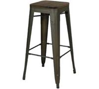 - Tabouret de bar vintage Liv - H. 77 cm - Gris industriel - Liv