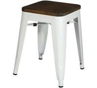 Urban Living - Tabouret vintage Liv H46 cm - Blanc mat Blanc