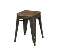 Urban Living - Tabouret vintage Liv H46 cm - Gris industriel