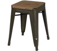 Urban Living - Tabouret vintage Liv H46 cm - Gris industriel