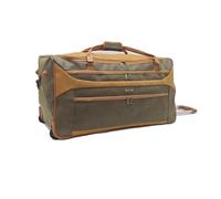 Urban London Sac de sport à roulettes en daim synthétique léger classique marron et vert, plusieurs tailles 50,8 cm, 76,2 cm, 86,4 cm, Marron et olive, 44, Sac de sport à roulettes