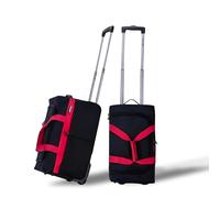 Urban London Sac de voyage pliable de 50,8 à 101,6 cm avec roulettes, léger 600D, valise de cabine pour affaires et vacances, bagage durable, noir/rouge, 50,8 cm, Sac de sport à roulettes