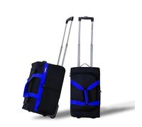 Urban London Sac de voyage pliable de 50,8 à 101,6 cm avec roulettes, léger 600D, valise de cabine pour affaires et vacances, bagage durable, noir/bleu, 71,1 cm, Sac de sport à roulettes