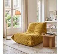 URBAN MEUBLE Fauteuil pouf en chenille Série canapé de détente Jaune 90 x 100 x 80 cm