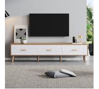 URBAN MEUBLE Meuble TV bois clair et blanc 3 tiroirs design scandinave
