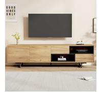URBAN MEUBLE Meuble TV chêne et noir design industriel 180 cm