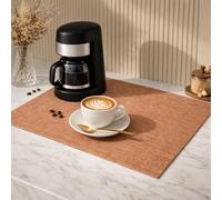 Urban Nest Diatomite Tapis pour machine à café - Antidérapant et absorbant (texture lin marron café, 40 x 60 cm)