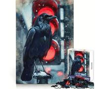 Urban Omen︰ Puzzle Le Corbeau à Rouge pour Adultes 1000 pièces Exercice Mental Détente agréable Cadeau d'anniversaire (50x75cm)