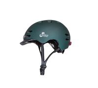 Urban Prime Casque Urban Helmet – Éclairage avant et arrière, visière – Adulte Unisexe – Vert L
