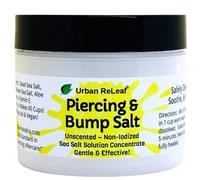 Urban ReLeaf Sel de piercing & Bump ! Solution concentrée non parfumée et non iodée de sel de mer. Pour 45 tasses. Nettoyage doux et efficace pour apaiser la guérison. Il fonctionne ! Lavage des